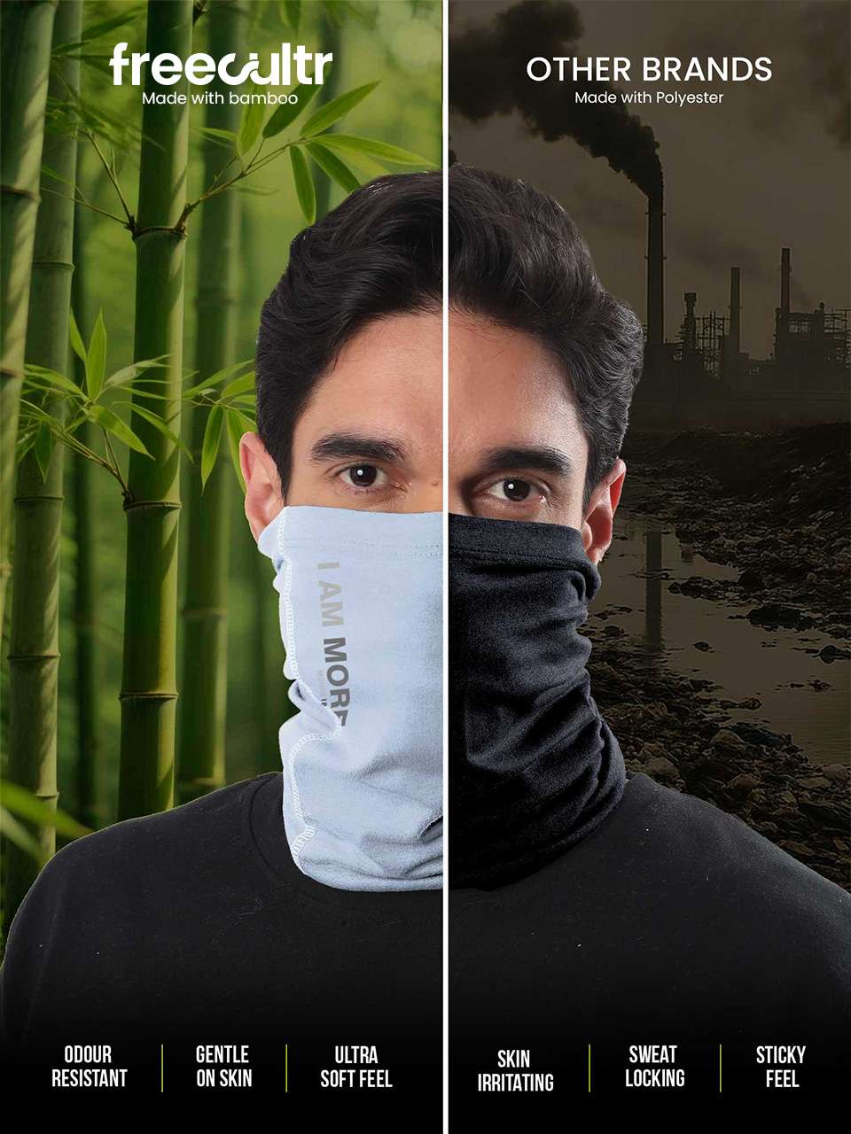 Unisex Organic Bandana Masks - Printed (Pack of 3)