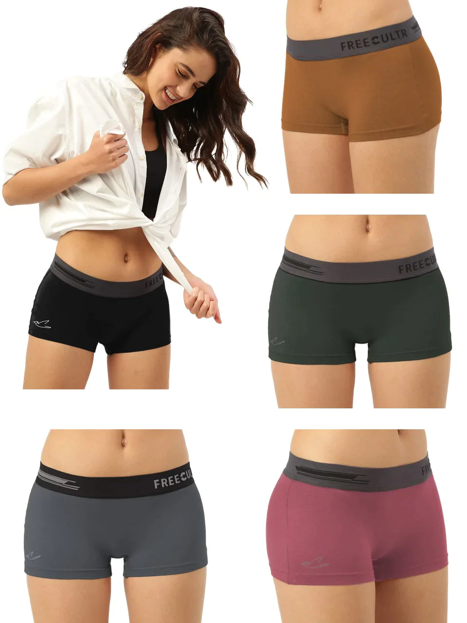 Women's Micro Modal Boy Shorts (Pack of 5)
