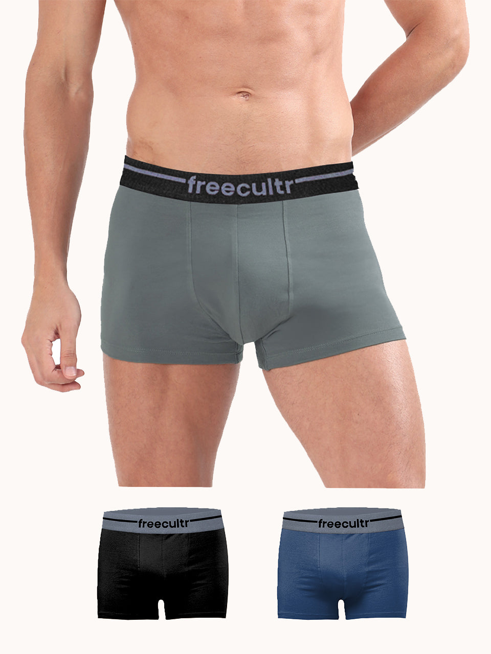 Men’s Adaptive Cotton Stretch Trunks Pack of 3