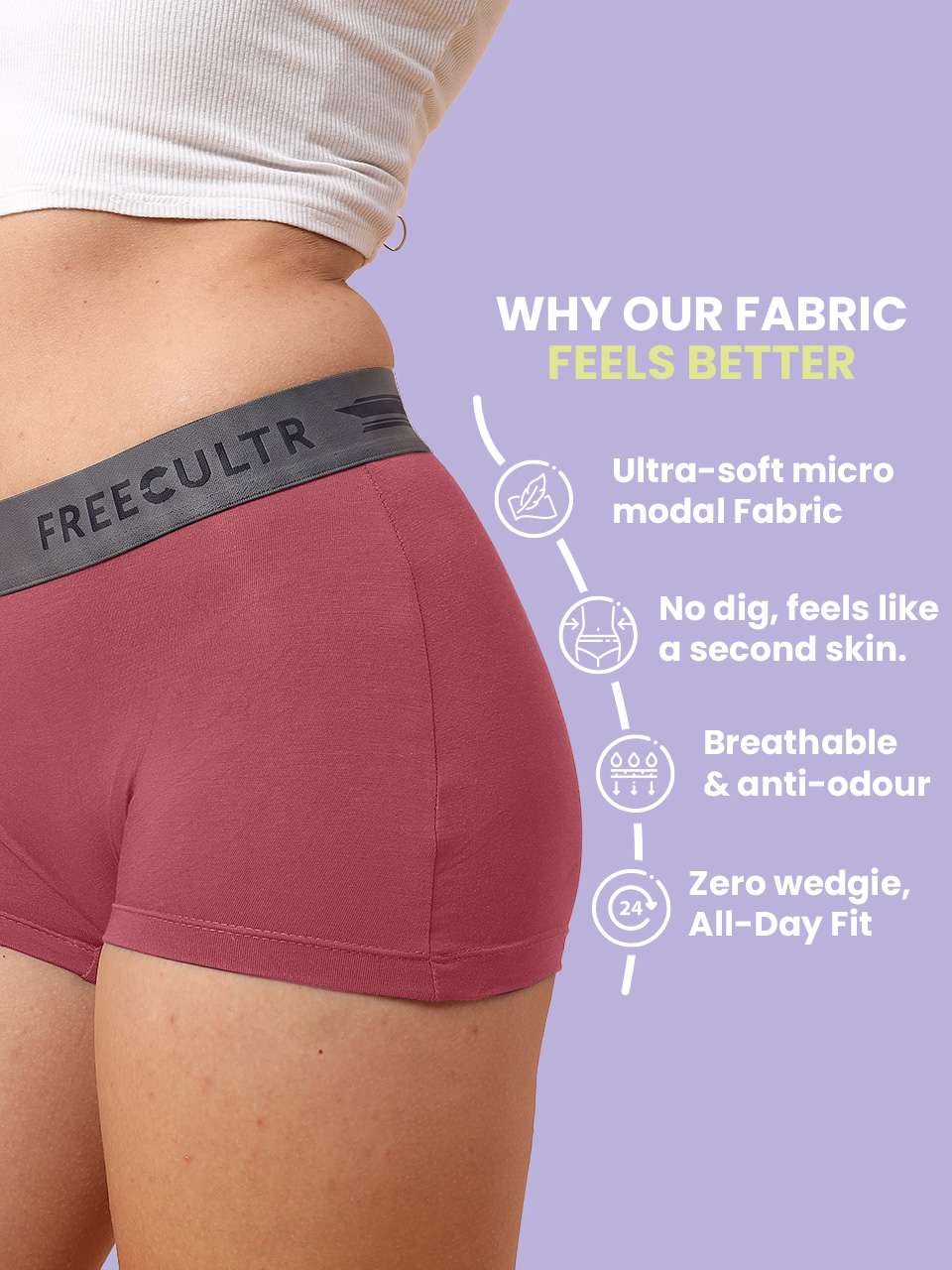 Women's Micro Modal Boy Shorts (Pack of 1)