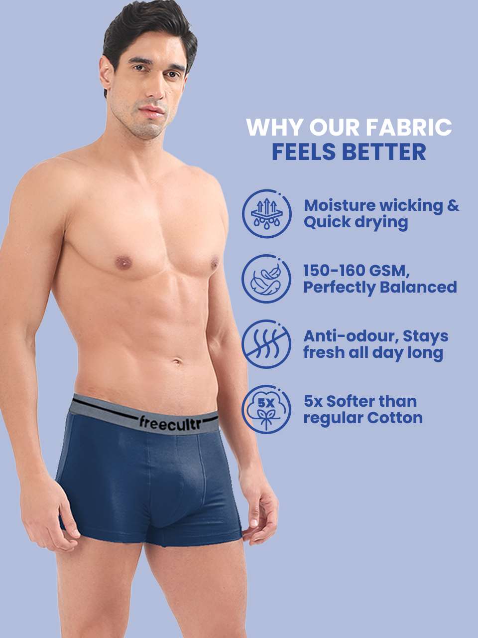 Men’s Adaptive Cotton Stretch Trunks Pack of 2