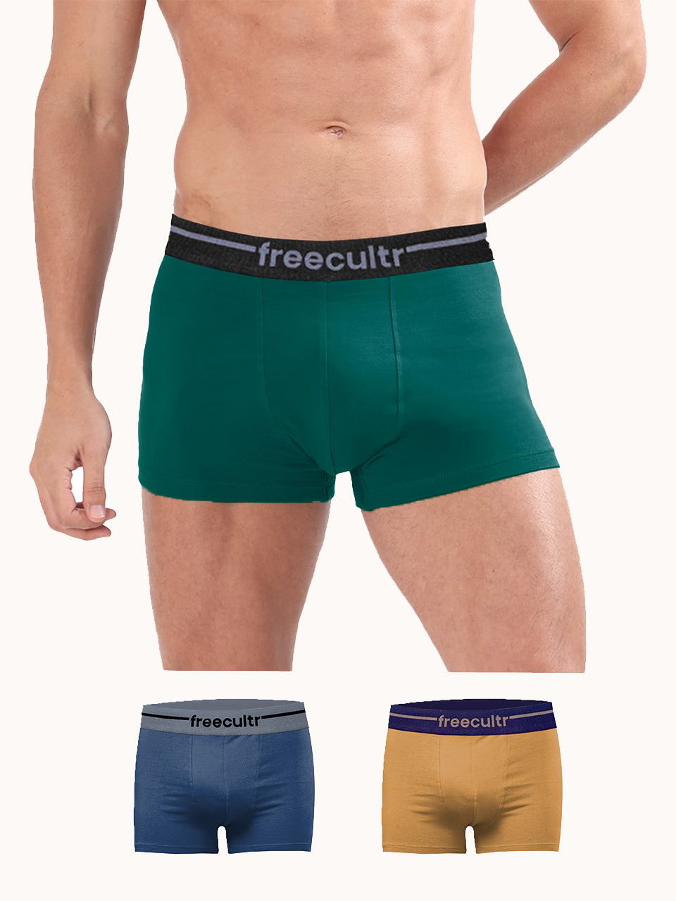 Men’s Adaptive Cotton Stretch Trunks Pack of 3