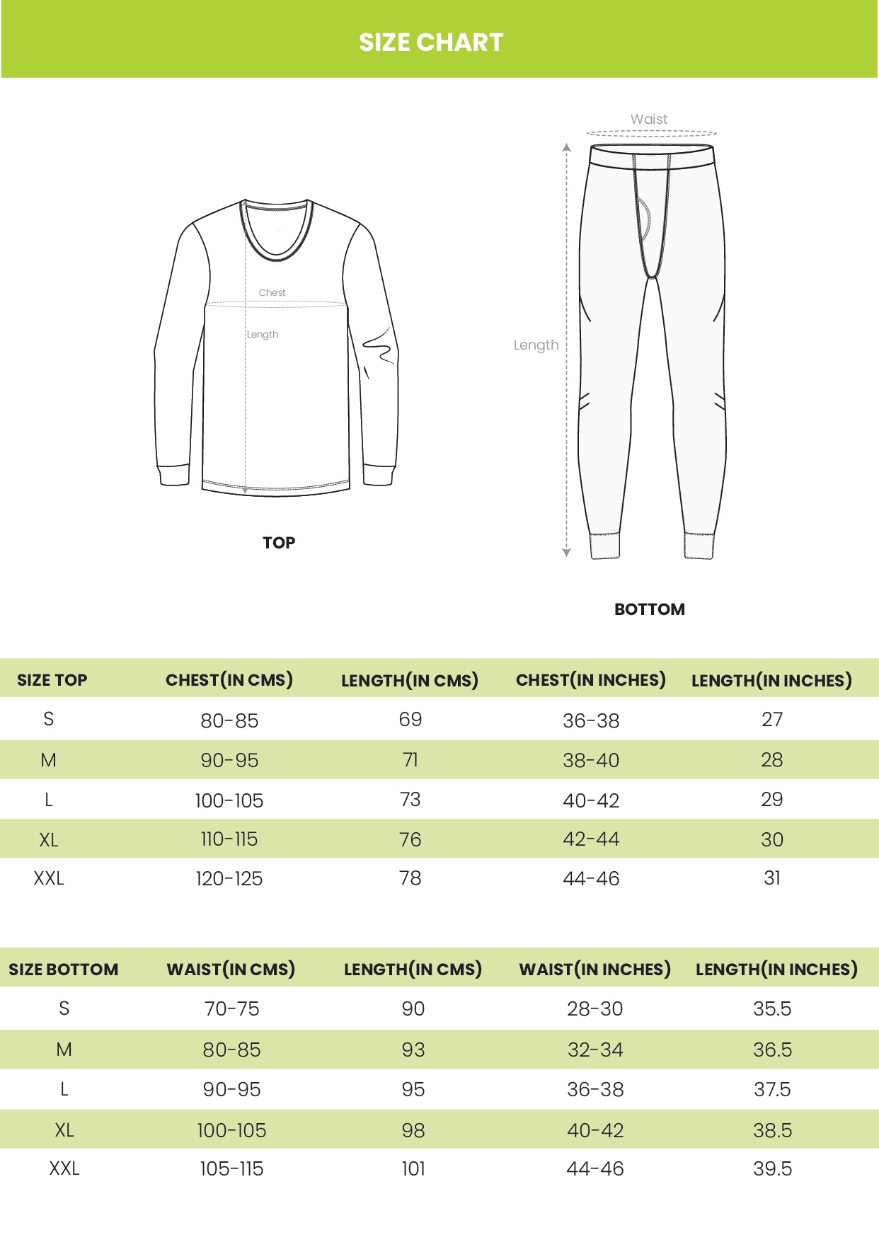 size chart image
