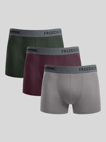 Men's Anti-Bacterial Micro Modal Trunk in Contrast Waistband (Pack of 3)