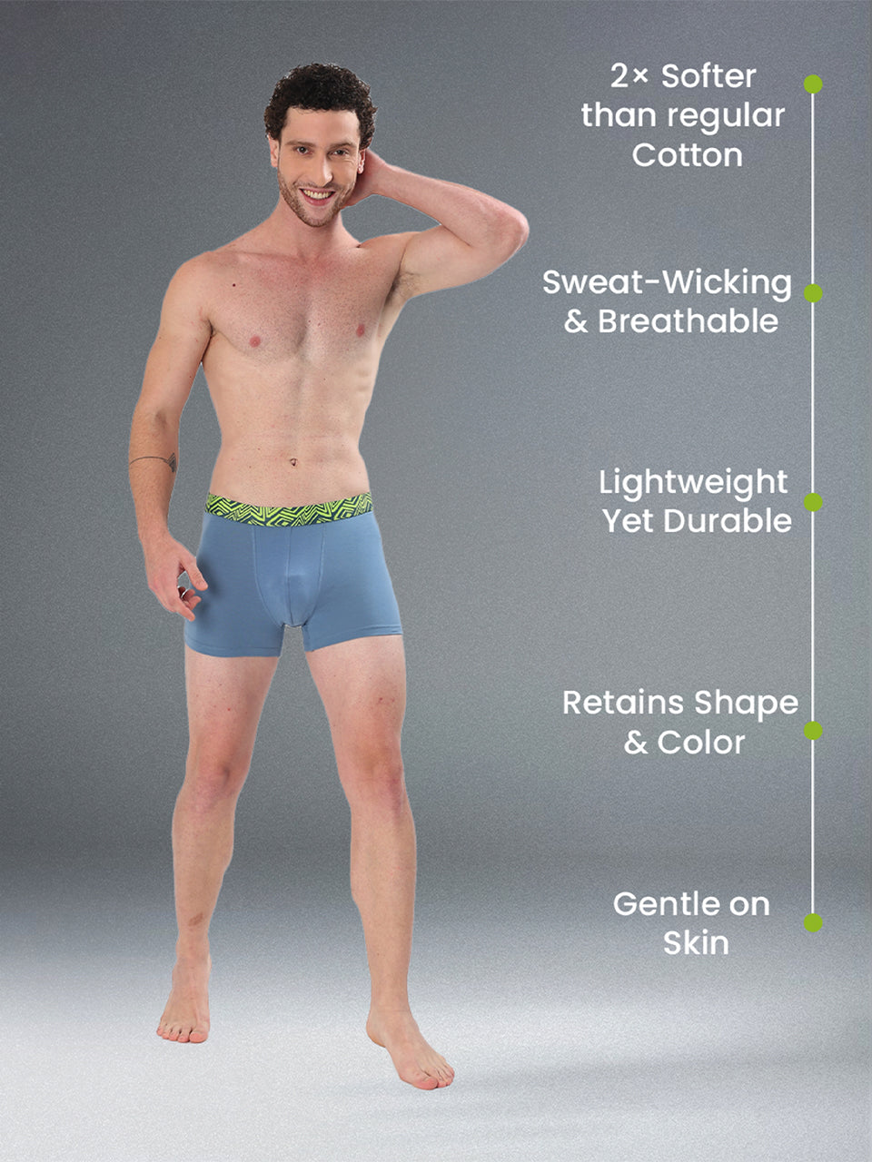 Men's Cotton Abstract Waistband Trunk – Pack of 2