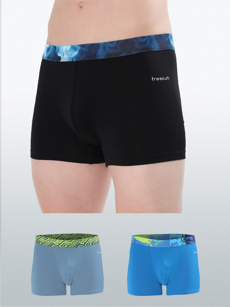 Men's Cotton Abstract Waistband Trunk – Pack of 3
