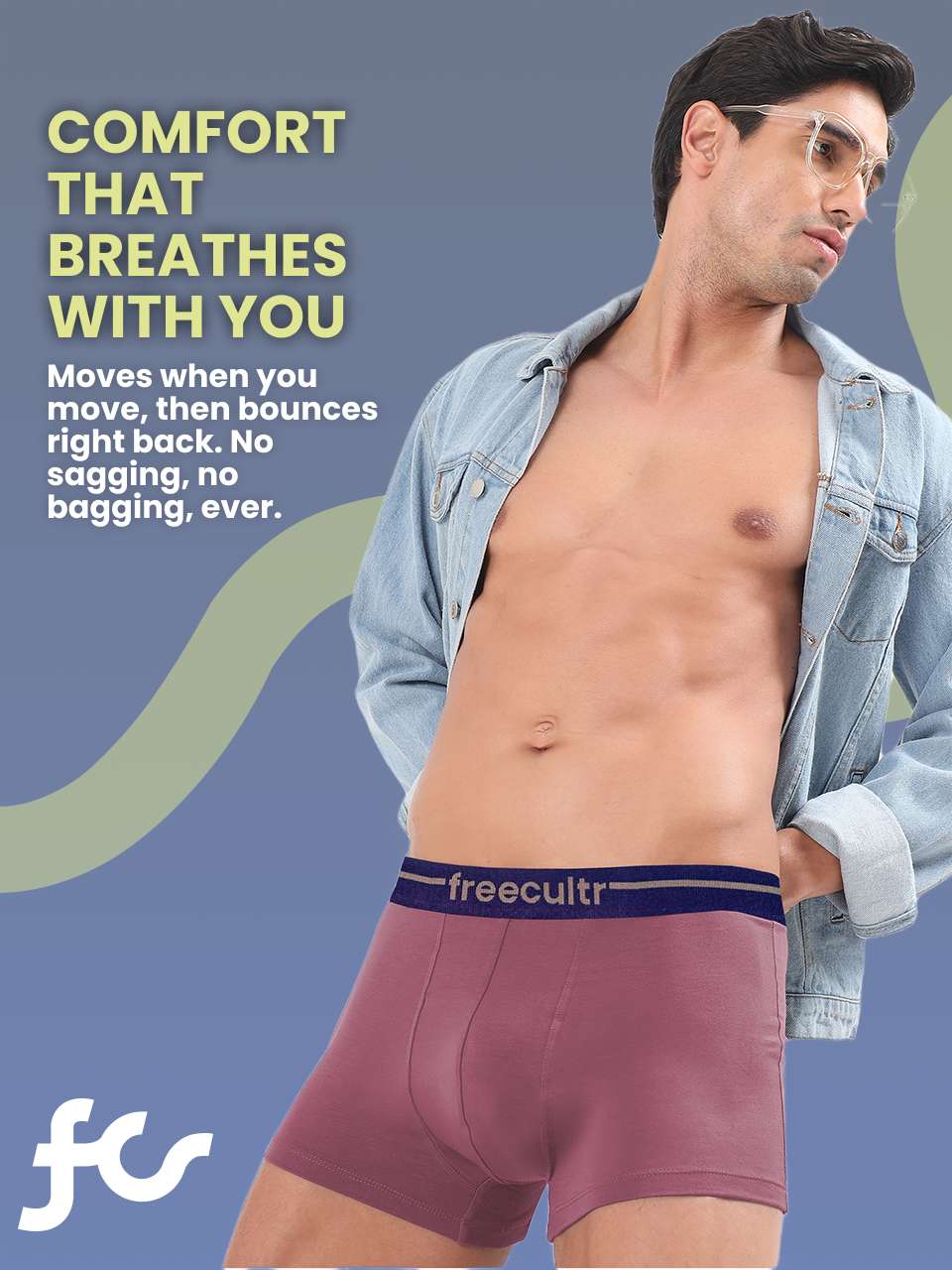 Men’s Adaptive Cotton Stretch Trunks Pack of 3