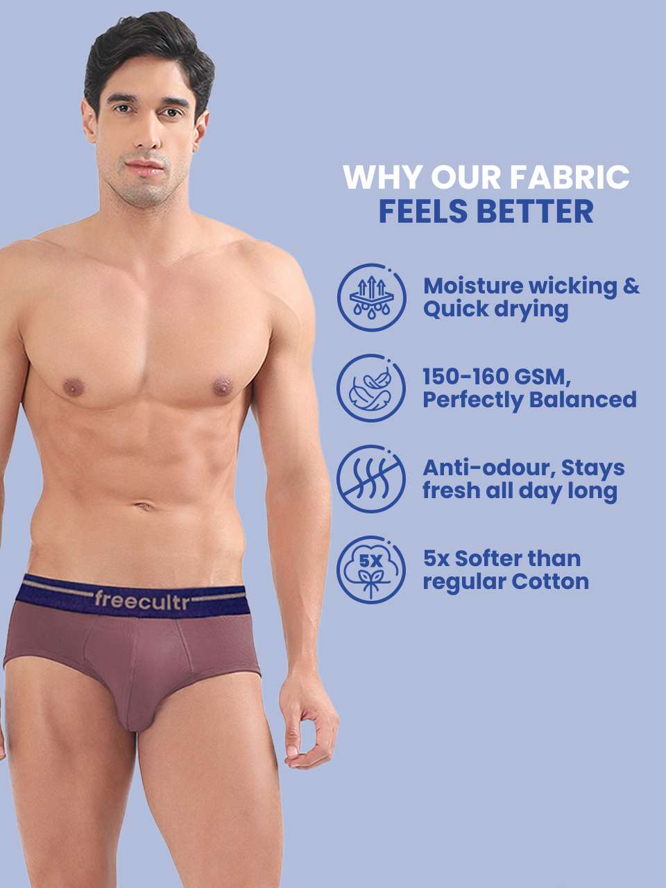 Men’s Adaptive Cotton Stretch Briefs Pack of 3