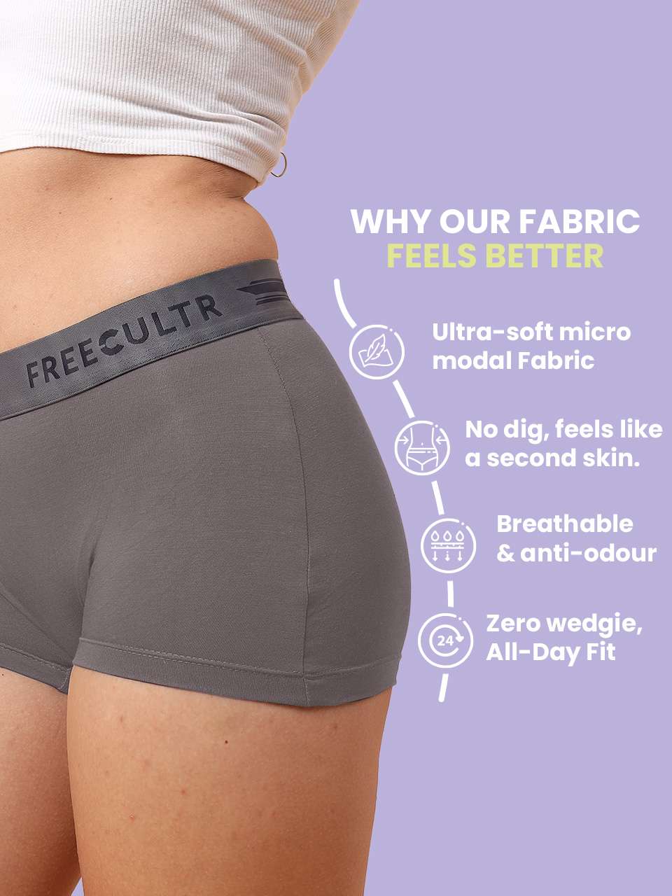 Women's Micro Modal Boy Shorts (Pack of 1)
