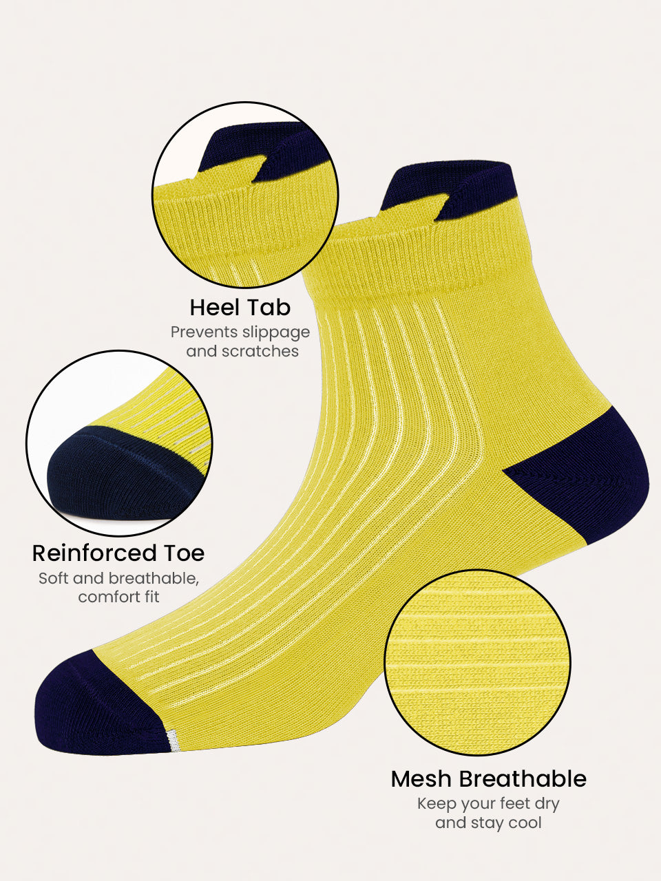 Bamboo Ankle Socks-Pack of 3