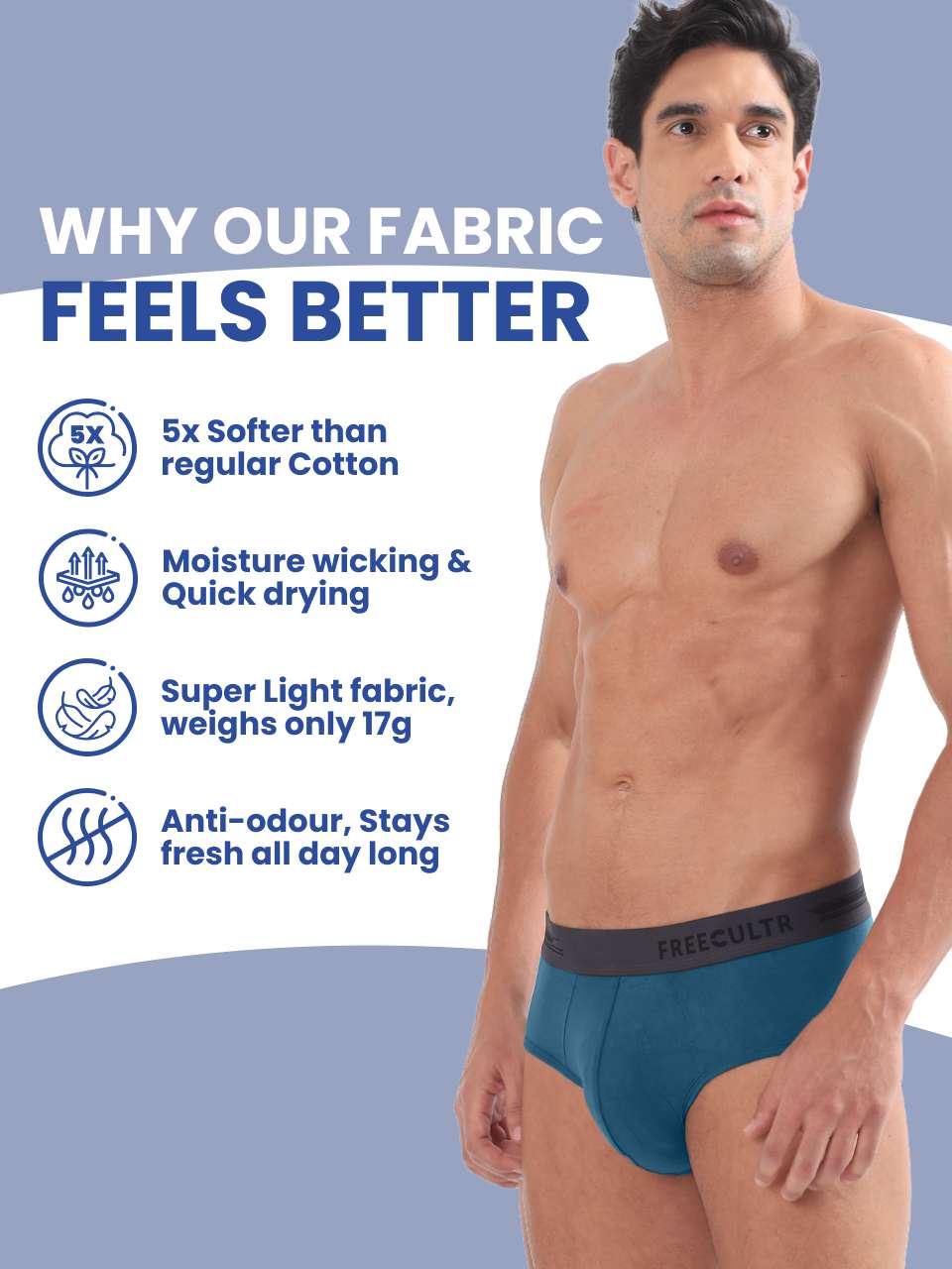Men's Anti-Bacterial Micro Modal Brief in Contrast Waistband (Pack of 2)