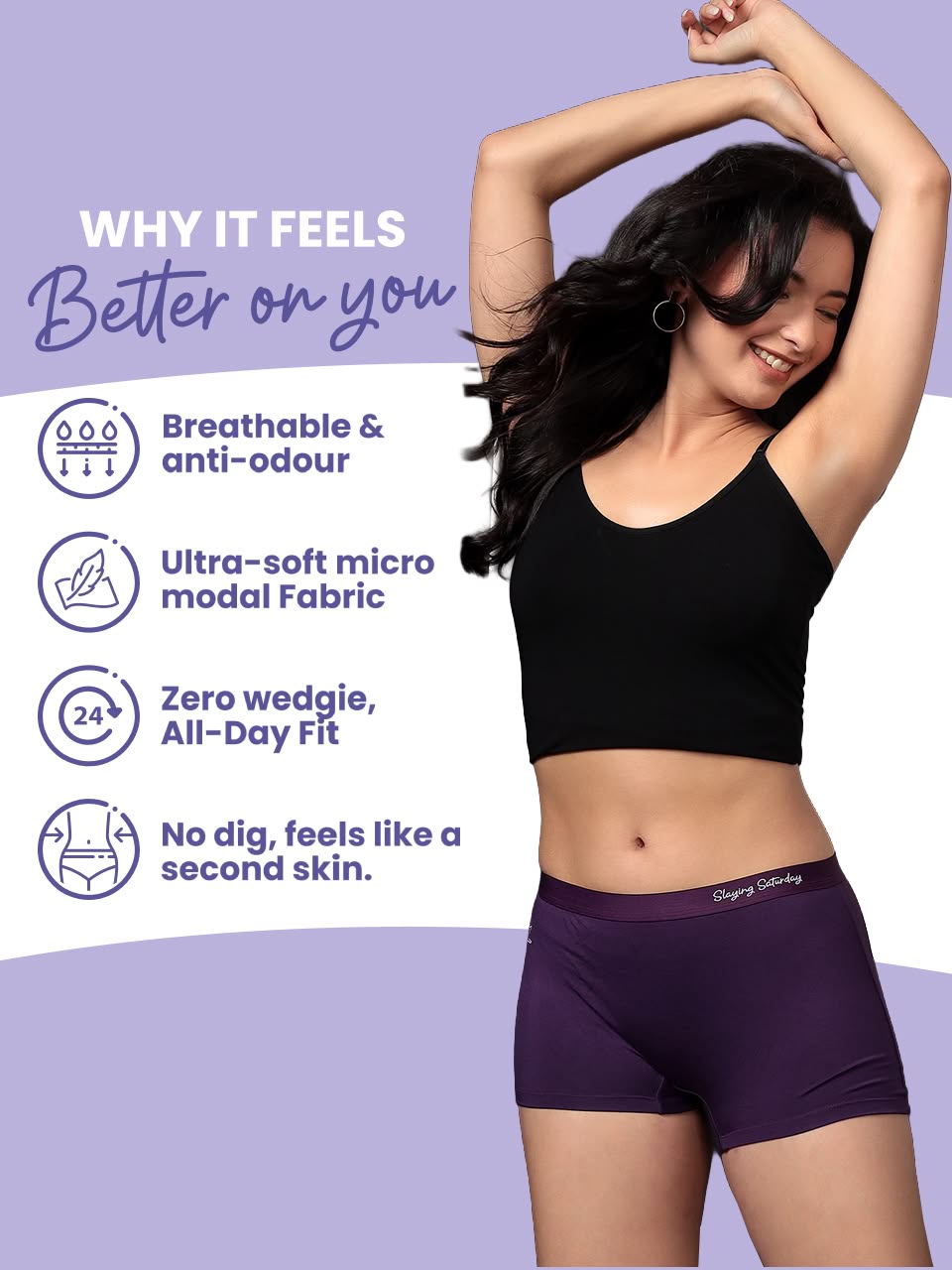Everyday Expression | Women's Micro-Modal Boyshort | Pack of 7 | Free Pouch Worth ₹499