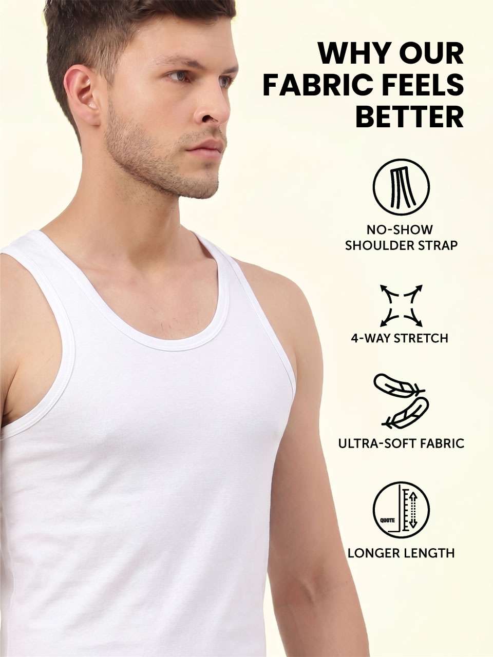 Twin Skin Organic Bamboo Vest - Comfort Fit (Pack Of 1)