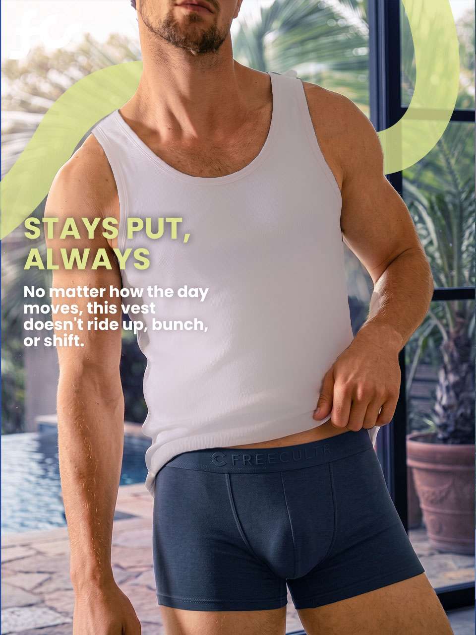 Regular Fit Organic Cotton Comfort Vest for Men-Pack of 1