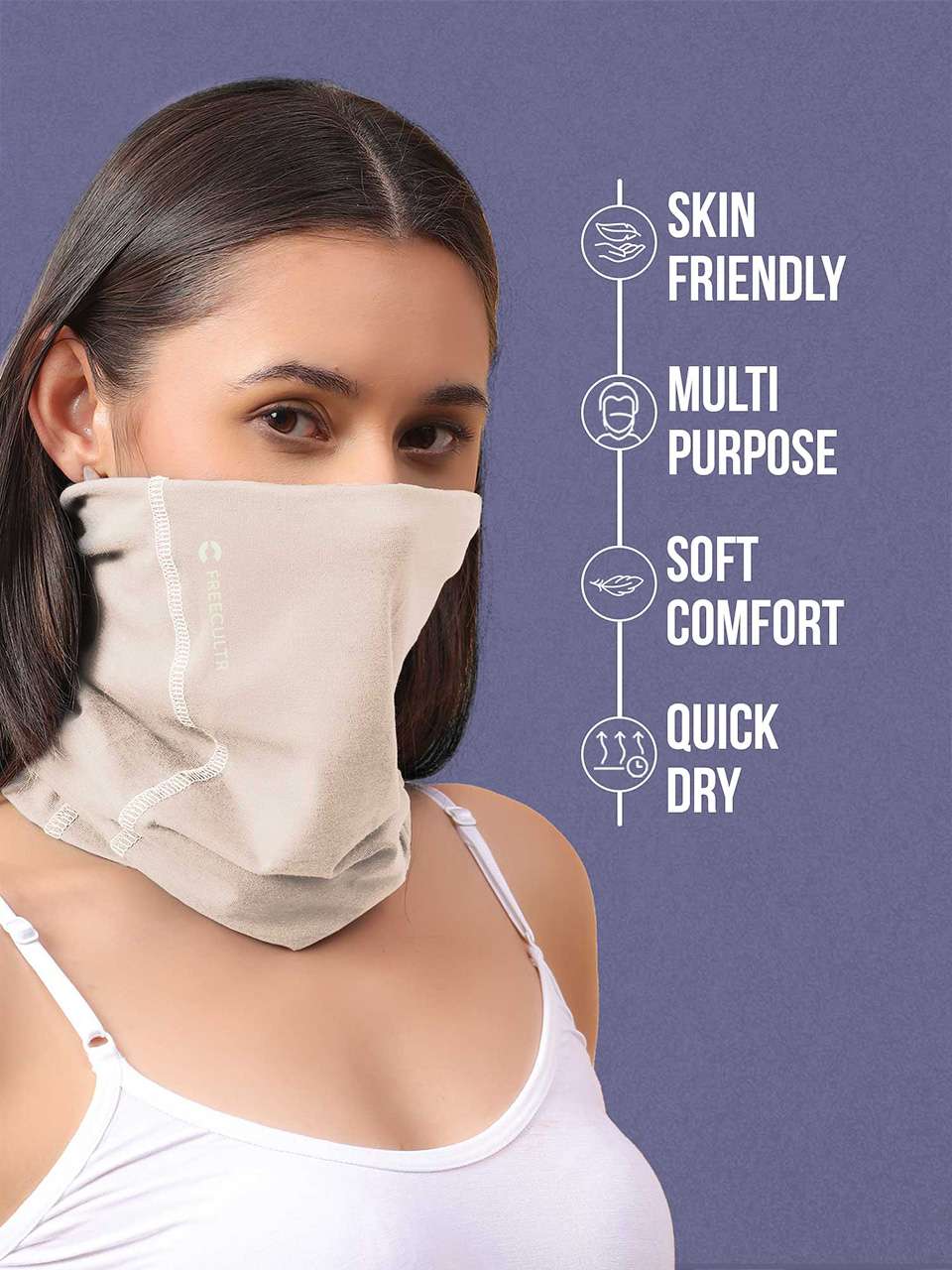 Unisex Organic Bandana Masks - Plain (Pack of 4)