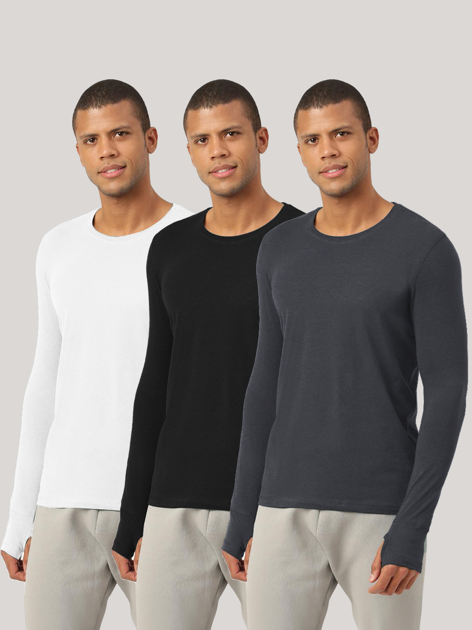 Men's Organic Bamboo Skins (Full Sleeves-Undershirt, Loungewear, Sleepwear) - Pack of 3