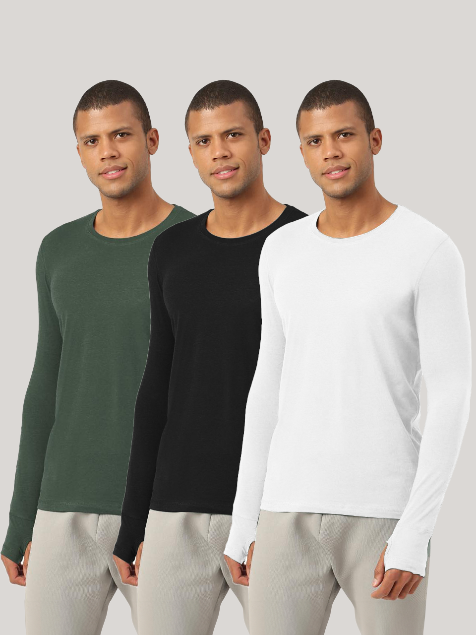 Men's Organic Bamboo Skins (Full Sleeves-Undershirt, Loungewear, Sleepwear) - Pack of 3