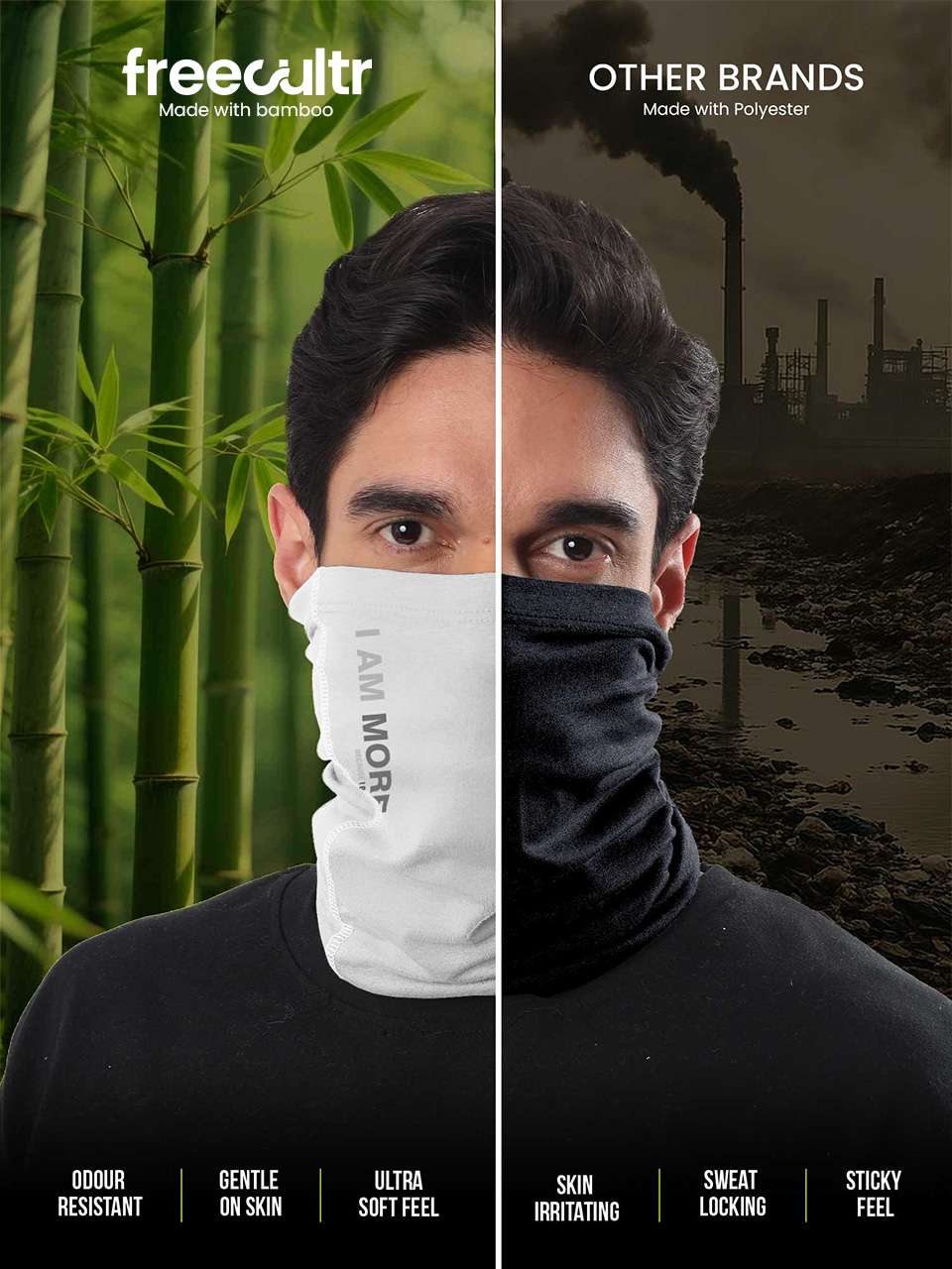 Unisex Organic Bandana Masks - Printed (Pack of 3)