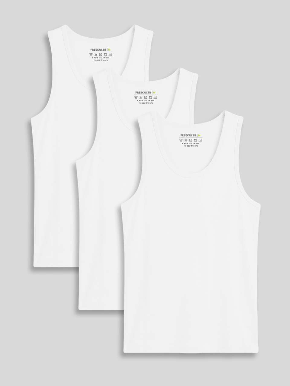 Regular Fit Organic Cotton Comfort Vest for Men-Pack of 3