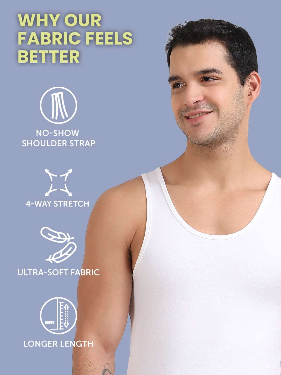 Regular Fit Organic Cotton Comfort Vest for Men-Pack of 3