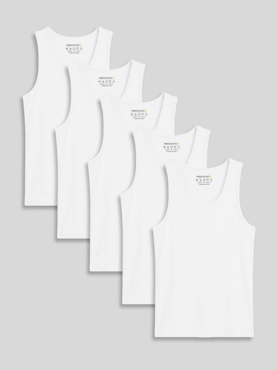 Regular Fit Organic Cotton Comfort Vest for Men-Pack of 5