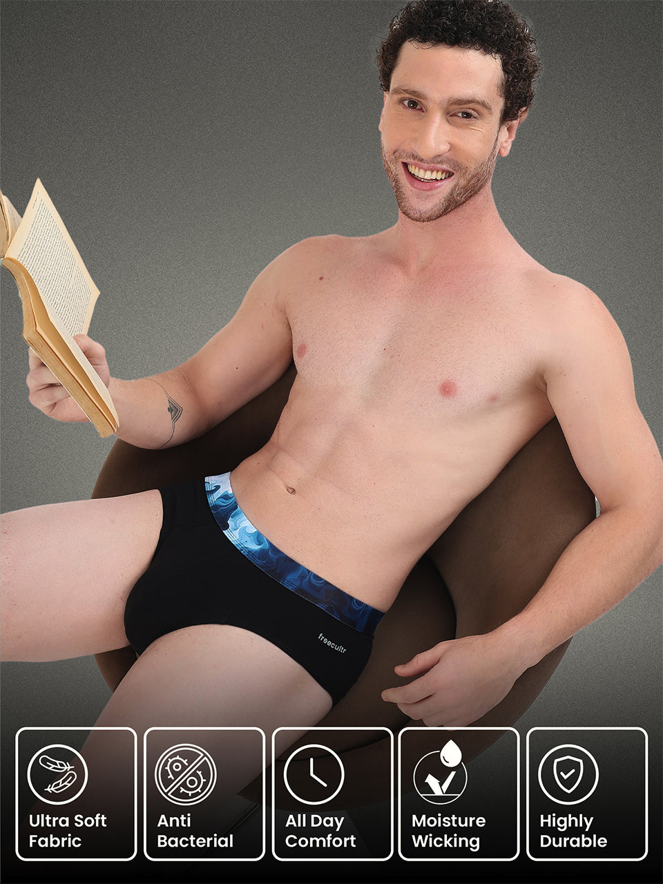 Men's Cotton Abstract Waistband Brief – Pack of 3