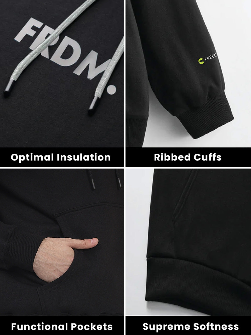 FRDM. Velvet Black Hoodie