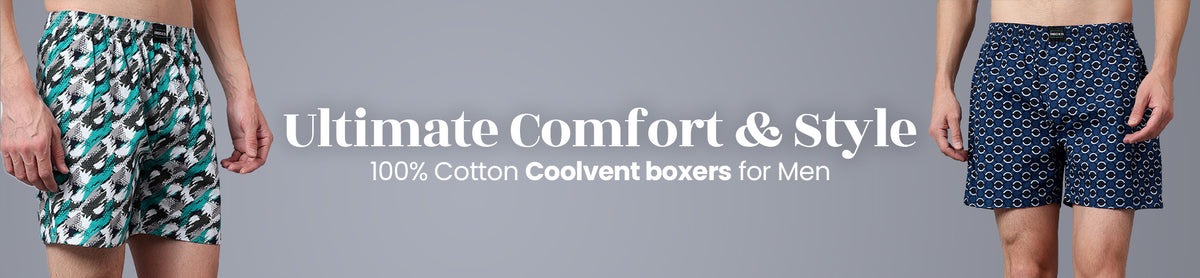 Freecultr Coolvent Boxers for men - ultimate comfort and style in 100% cotton