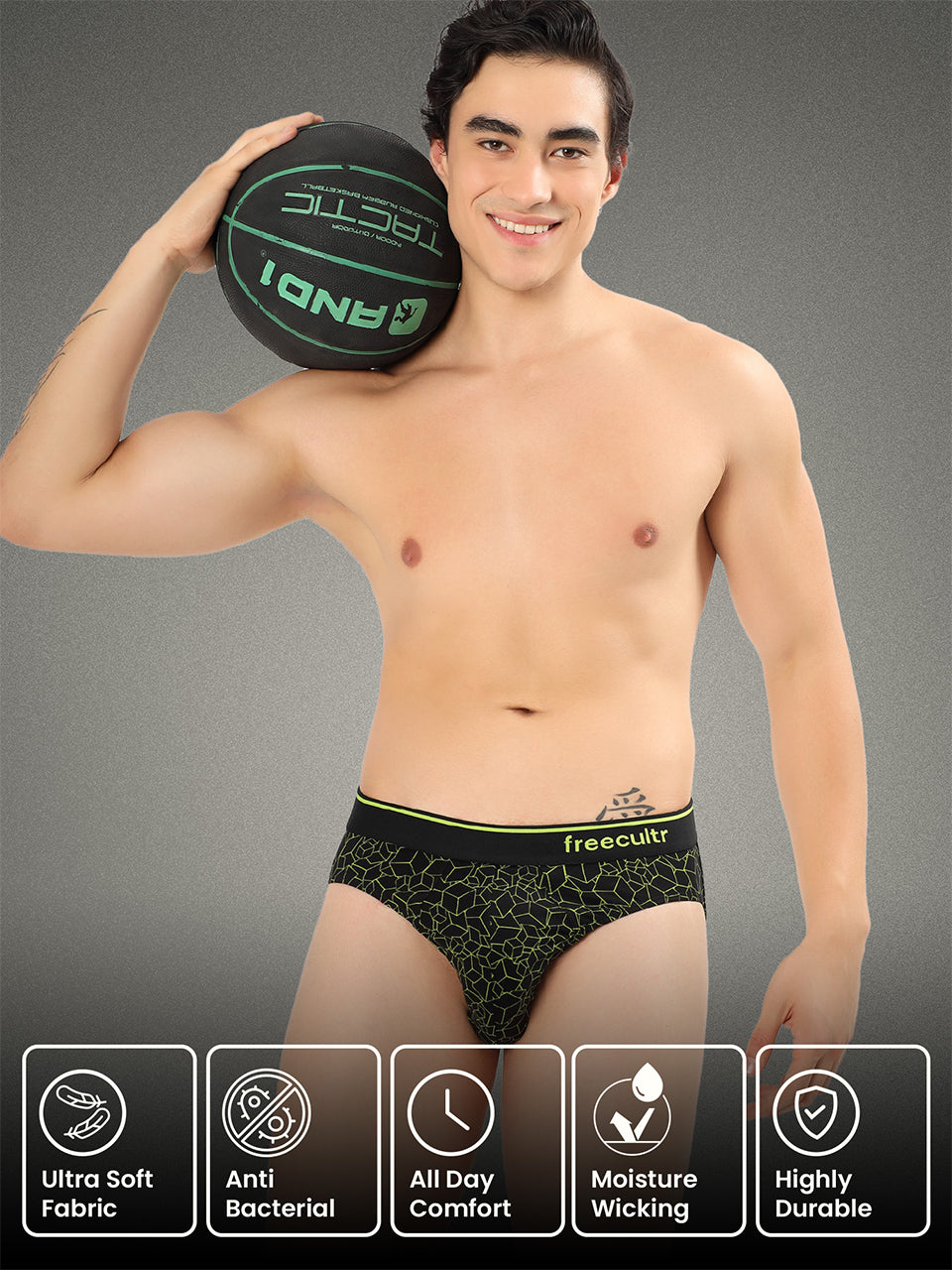 Men's Cotton Printed Briefs (Pack of 2)