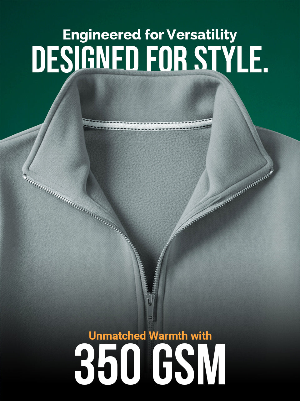 Half-Zip Cotton Fleece Sweatshirt - Slate Blue