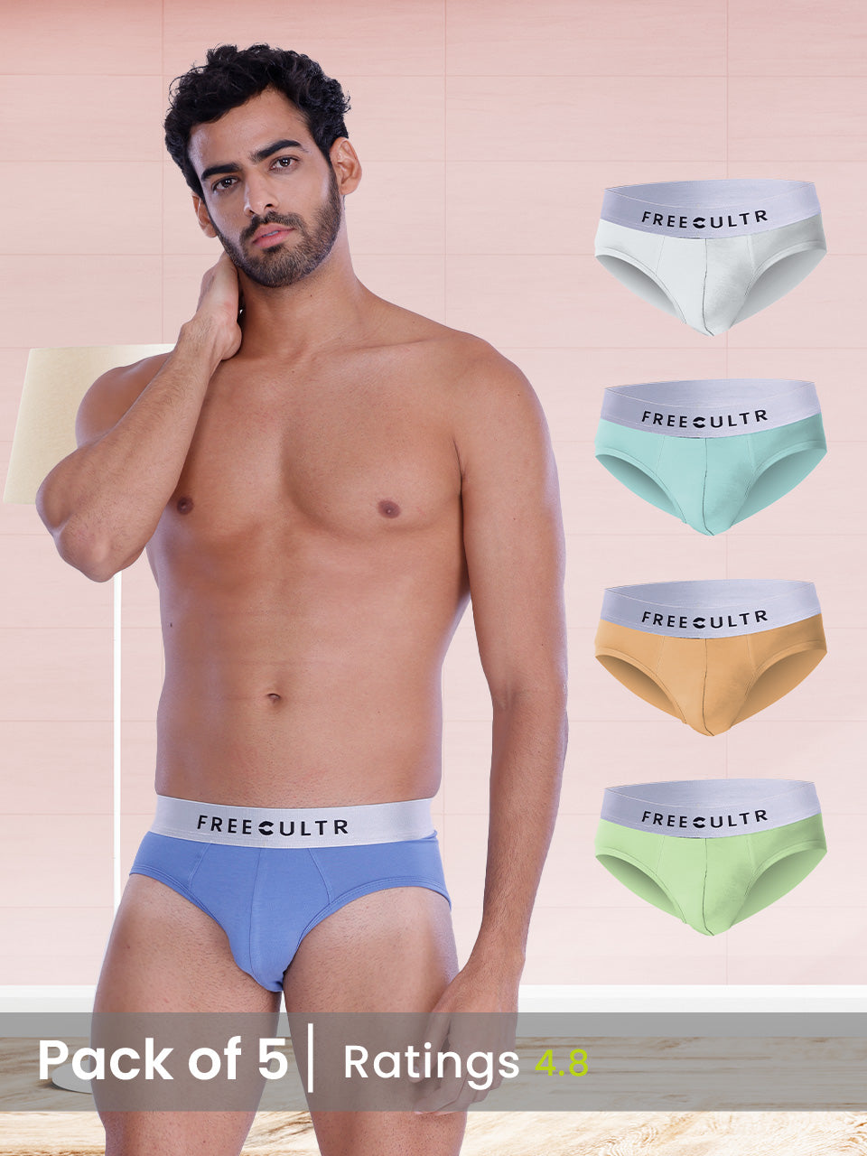 Men's Anti-Bacterial Micro Modal Briefs with Silverfox Waistband (Pack of 5)