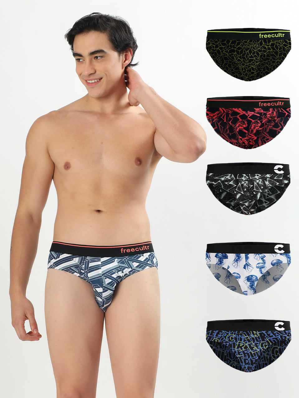 Men's Cotton Printed Briefs (Pack of 6)