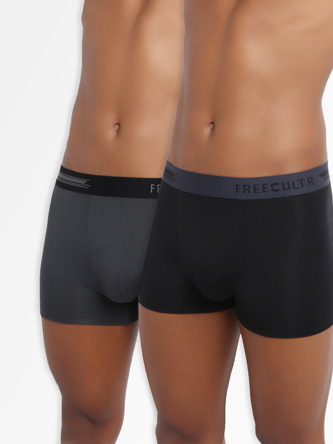 Men's Micro Modal & Elastane Trunk in Contrast Waistband (Pack of 2) - freecultr.com