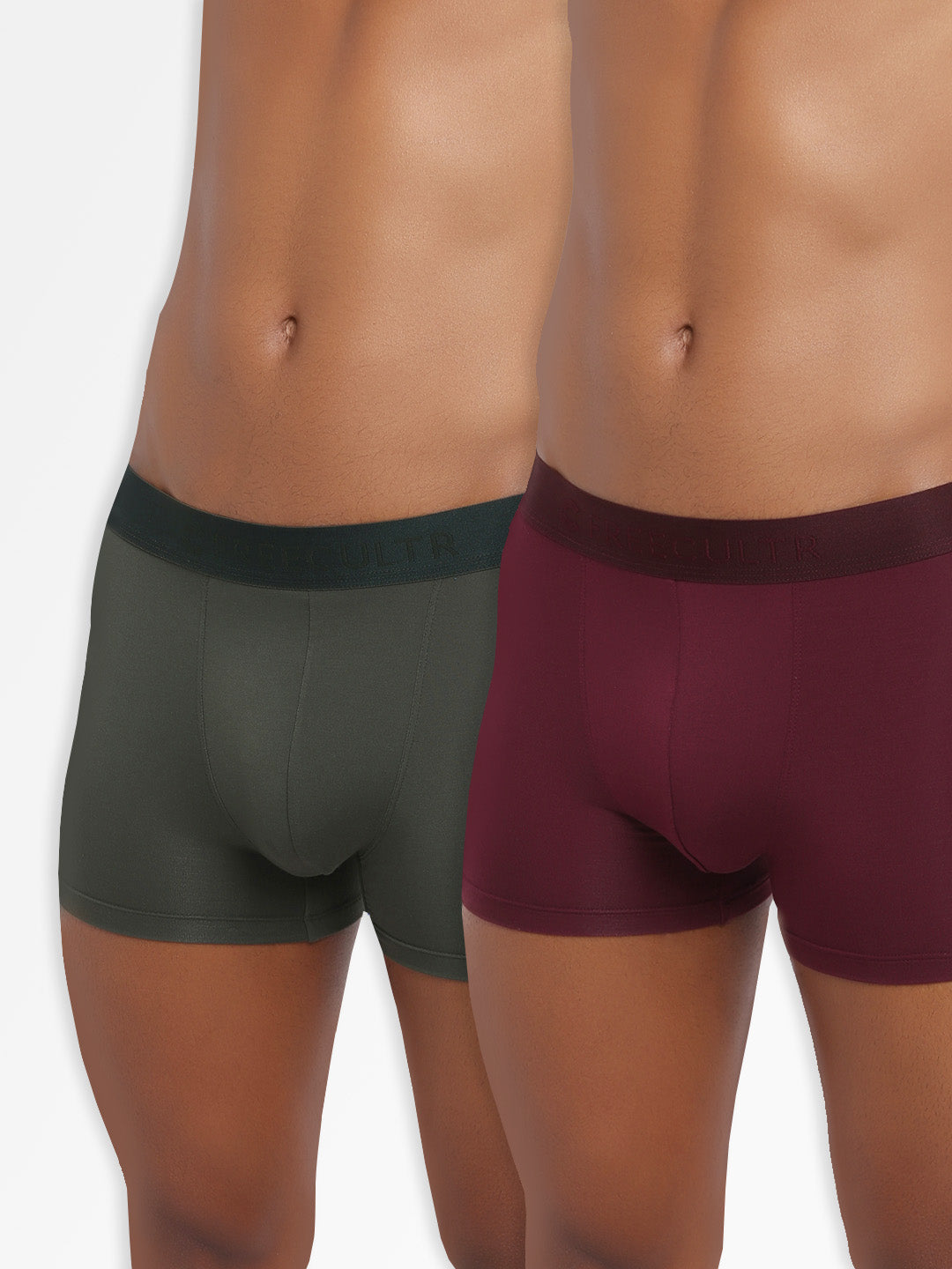 Men's Micro Modal & Elastane Trunk in Solid Waistband (Pack of 2) - freecultr.com