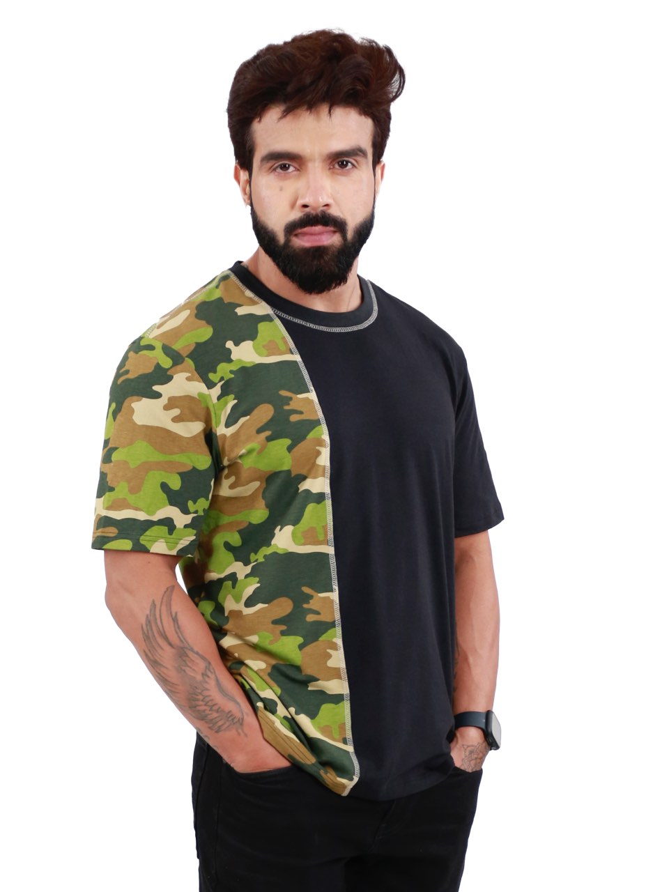 Camo Printed Organic Bamboo T-Shirt (Pack Of 1)