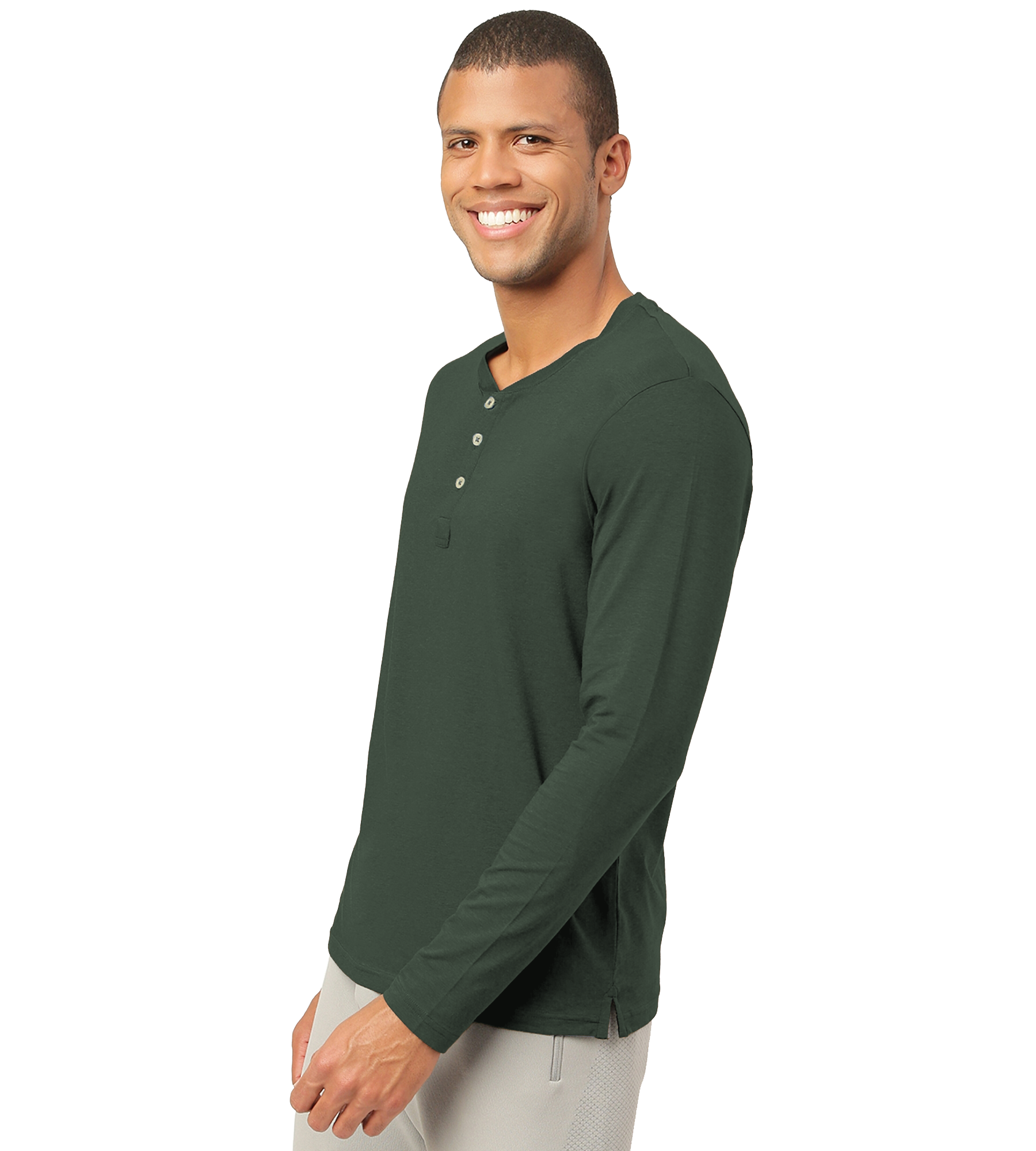 Black Forest Green Henley 2.0 - Full Sleeves (Pack Of 1)