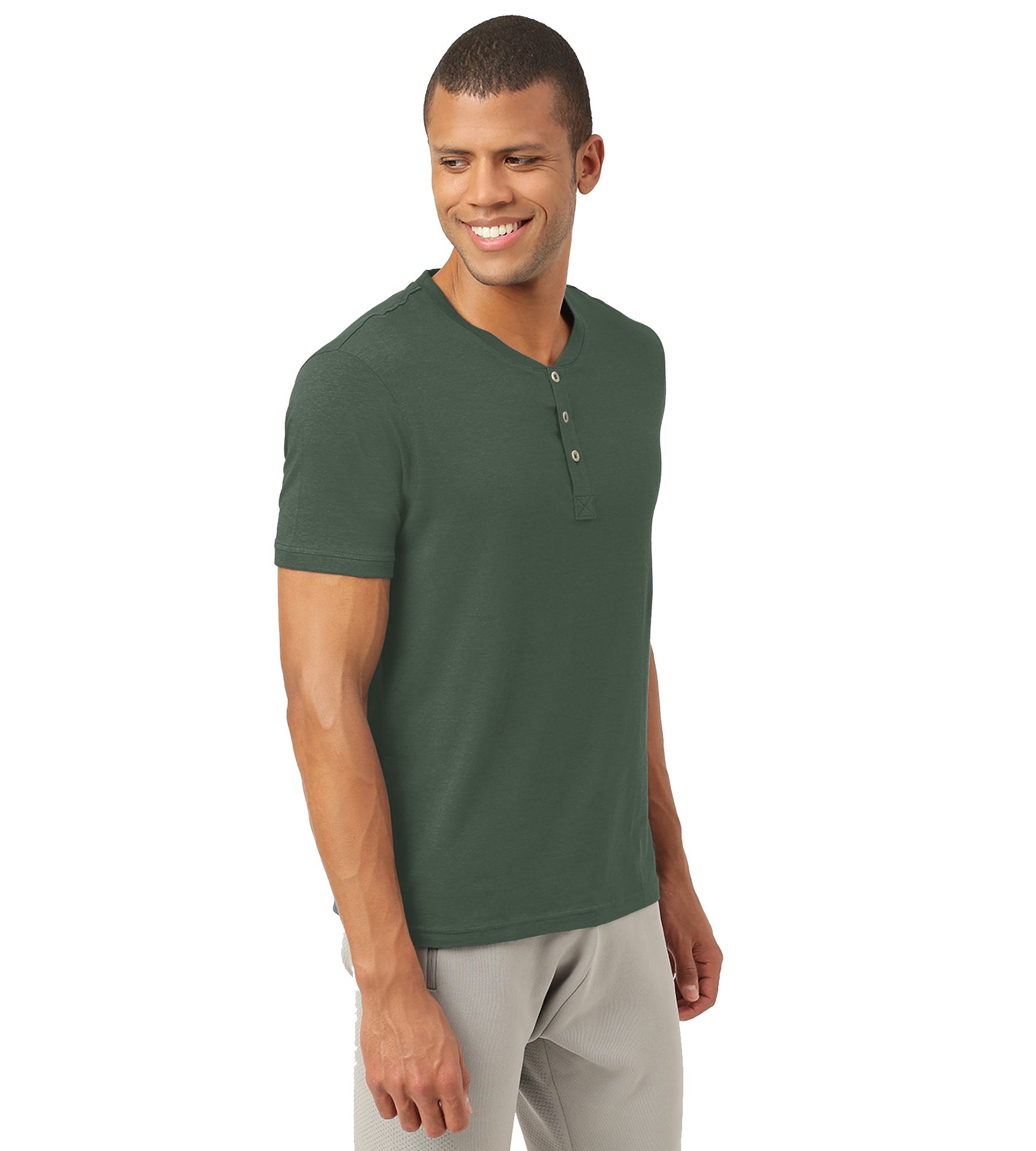 Black Forest Green Henley 2.0 - Half Sleeves (Pack Of 1)