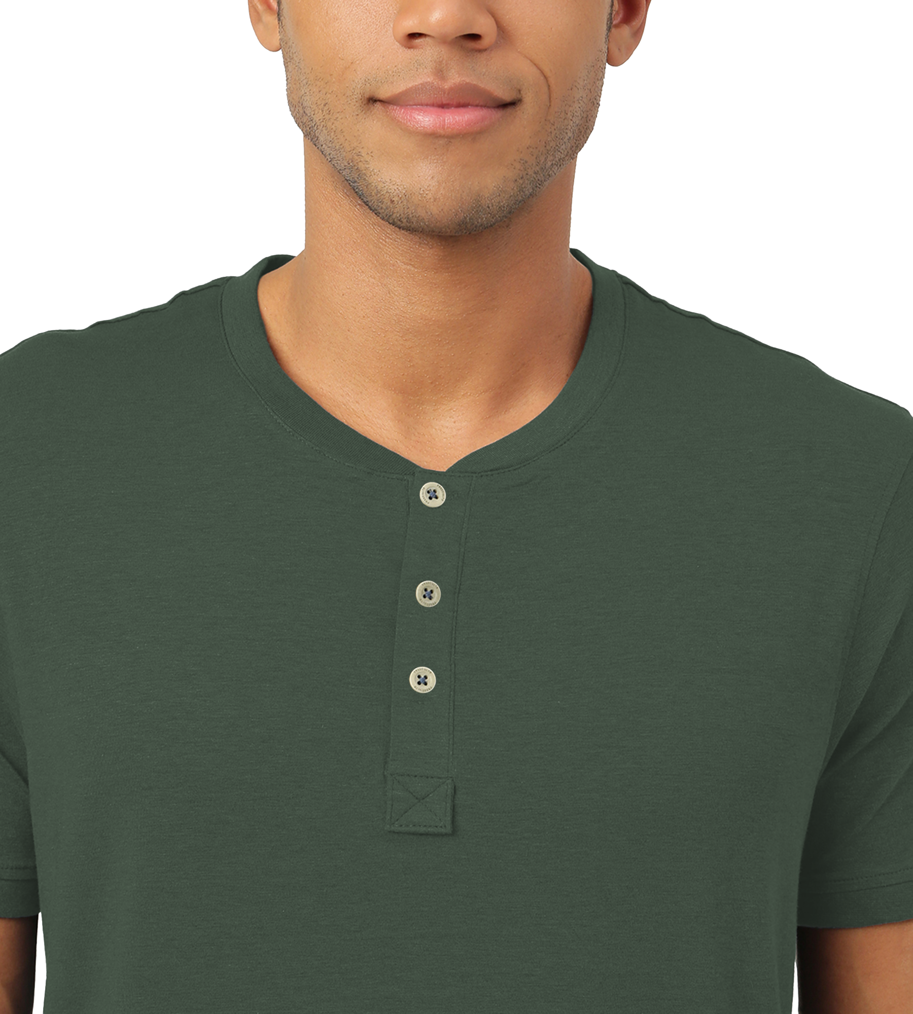 Black Forest Green Henley 2.0 - Half Sleeves (Pack Of 1)