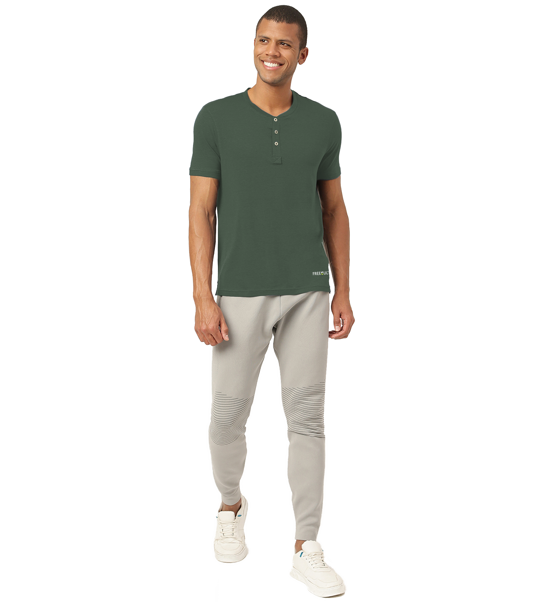 Black Forest Green Henley 2.0 - Half Sleeves (Pack Of 1)