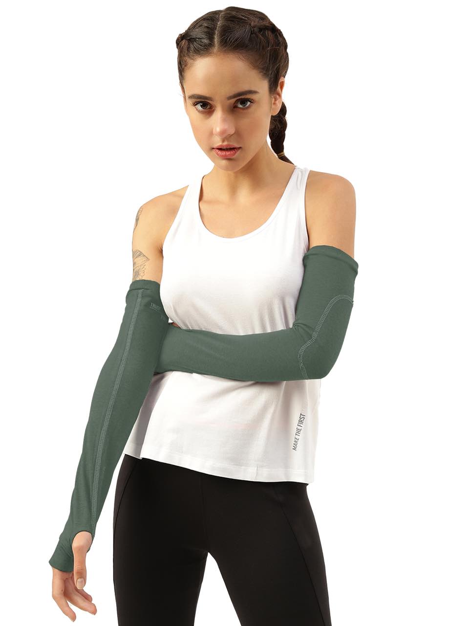 Unisex Black Forest Green Arm Sleeves (Pack of 1)