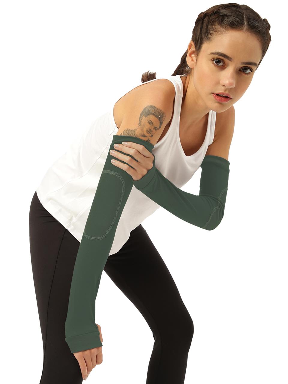 Unisex Black Forest Green Arm Sleeves (Pack of 1)