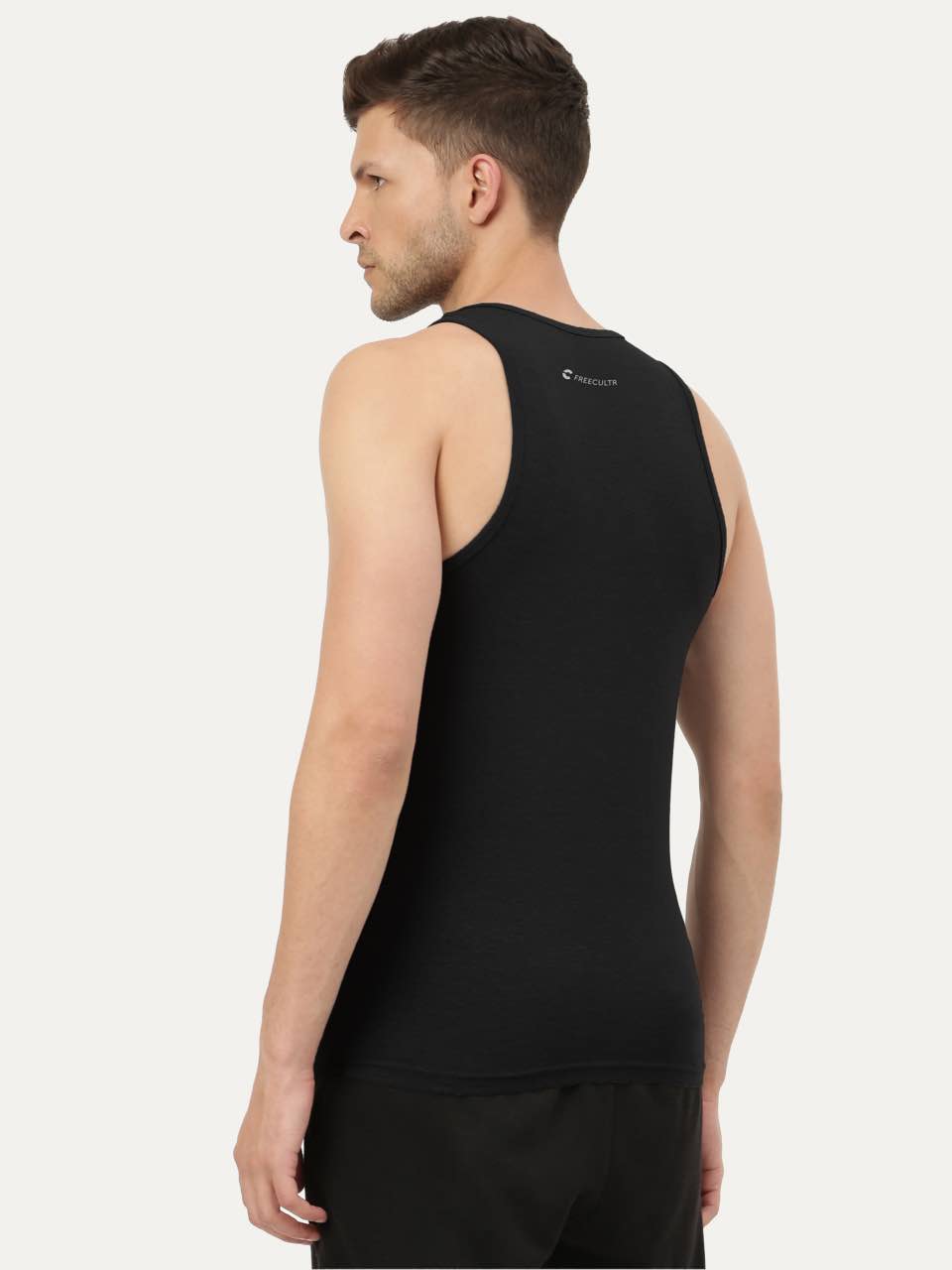 Black Twin Skin Organic Bamboo Vest - Comfort Fit (Pack Of 1)