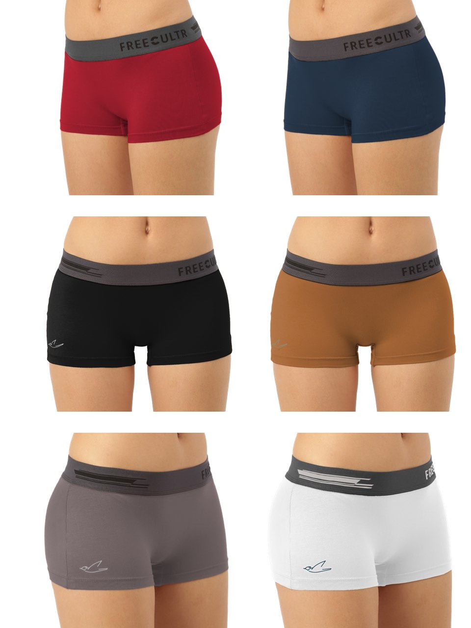 Women's Micro Modal Boy Shorts (Pack of 6)