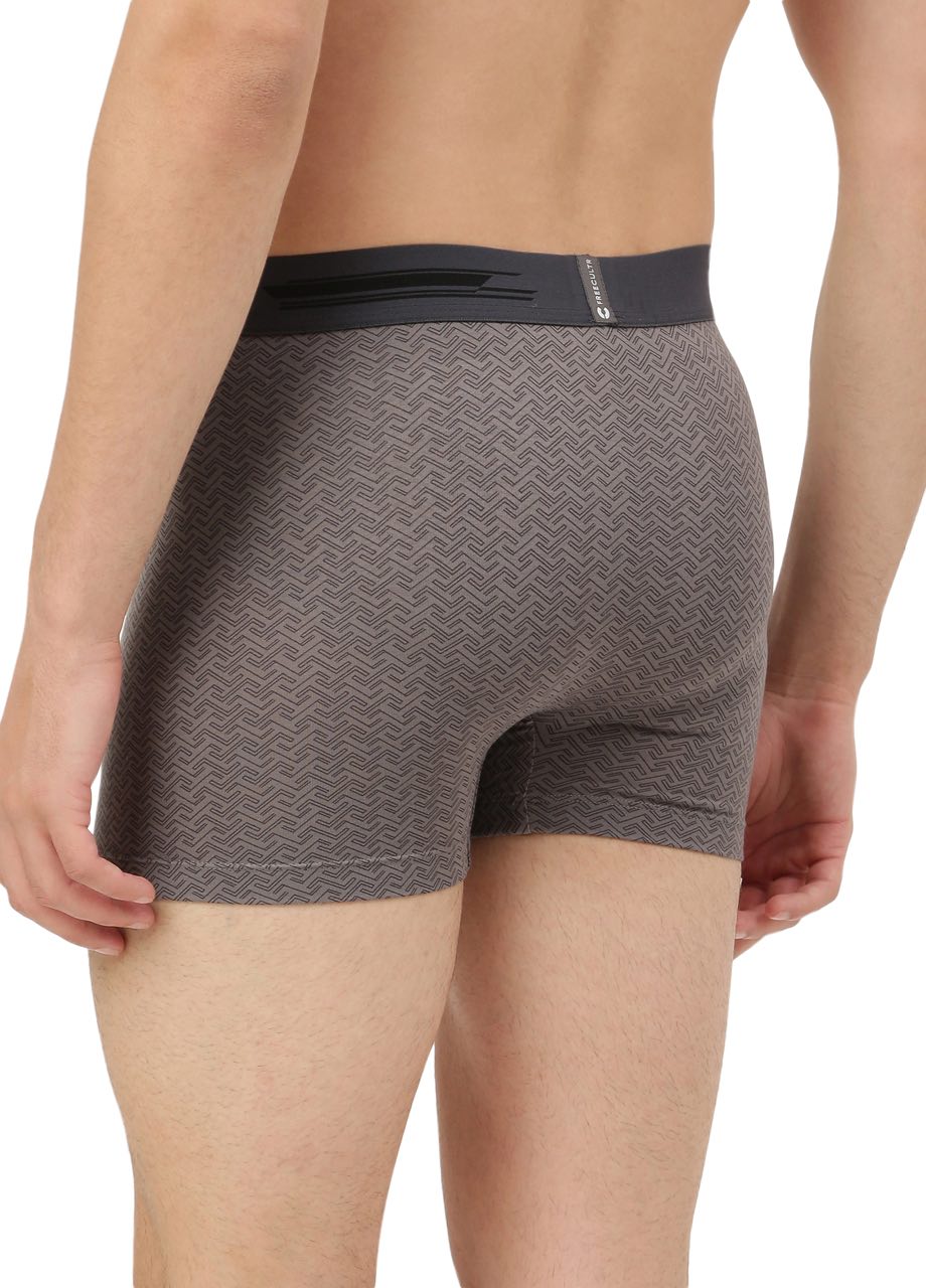 Brick Smoke Grey Men's Anti-Bacterial Printed Micro Modal Trunk (Pack of 1)