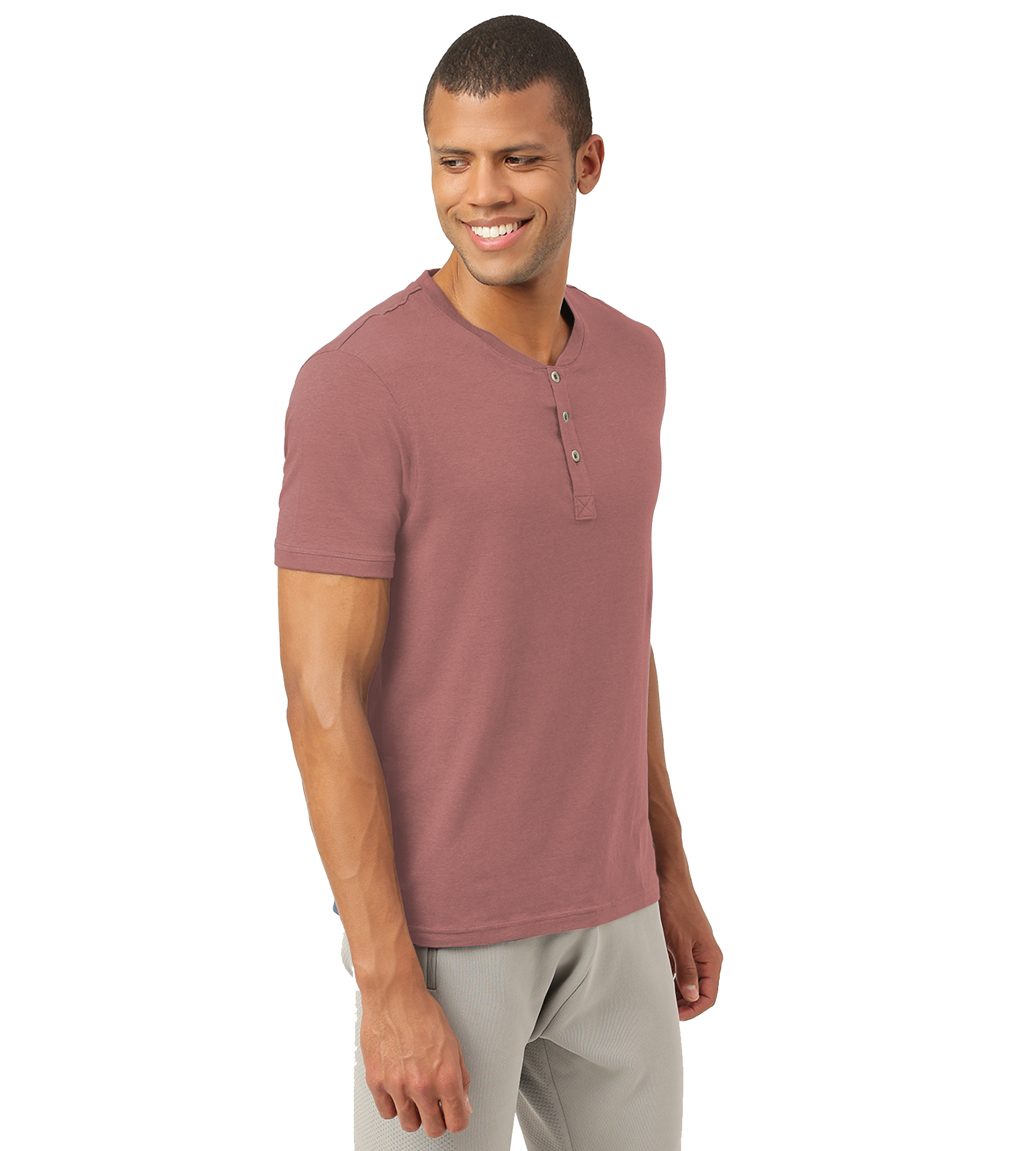 Cuban Peach Henley 2.0 - Half Sleeves (Pack Of 1)