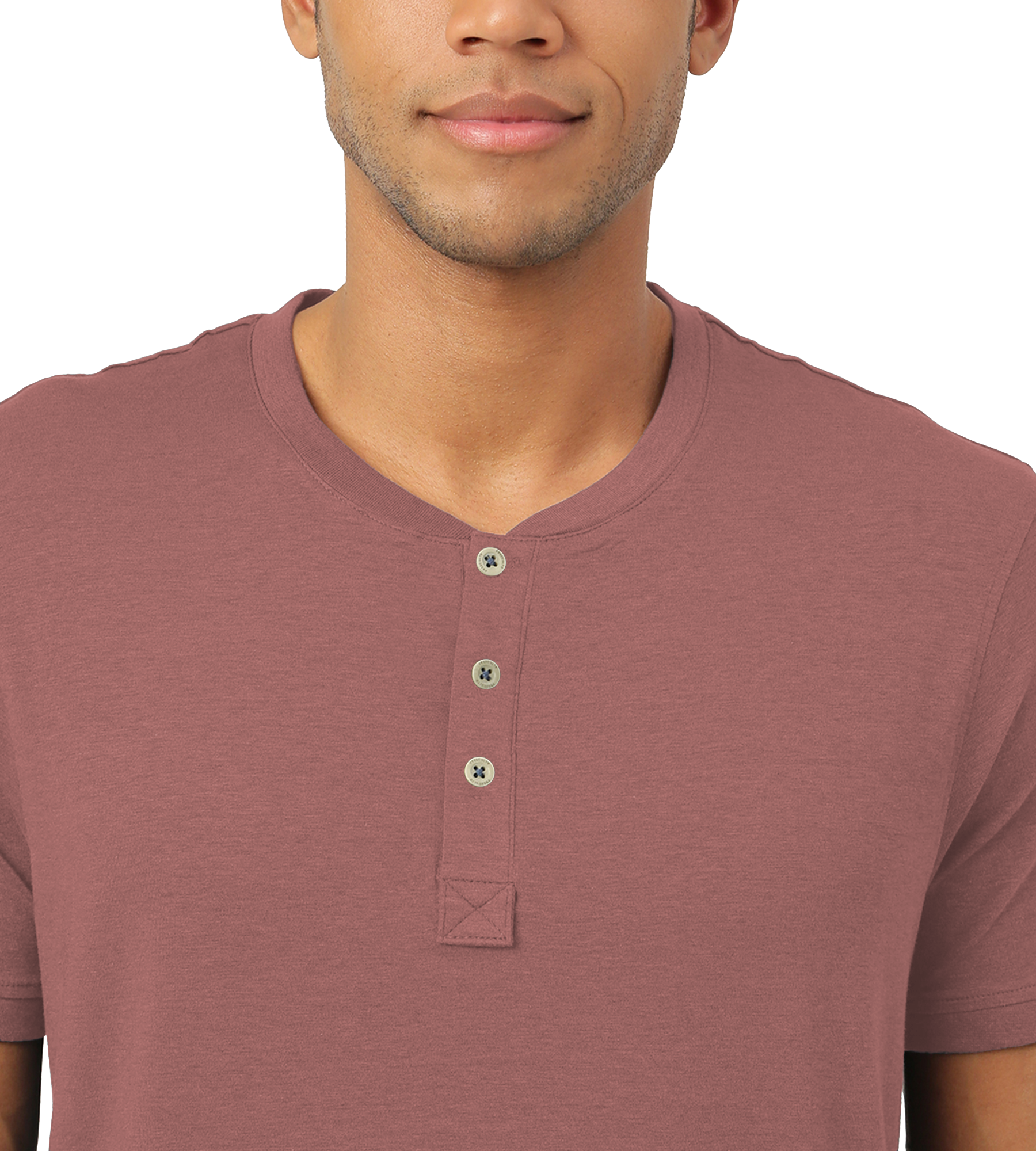 Cuban Peach Henley 2.0 - Half Sleeves (Pack Of 1)