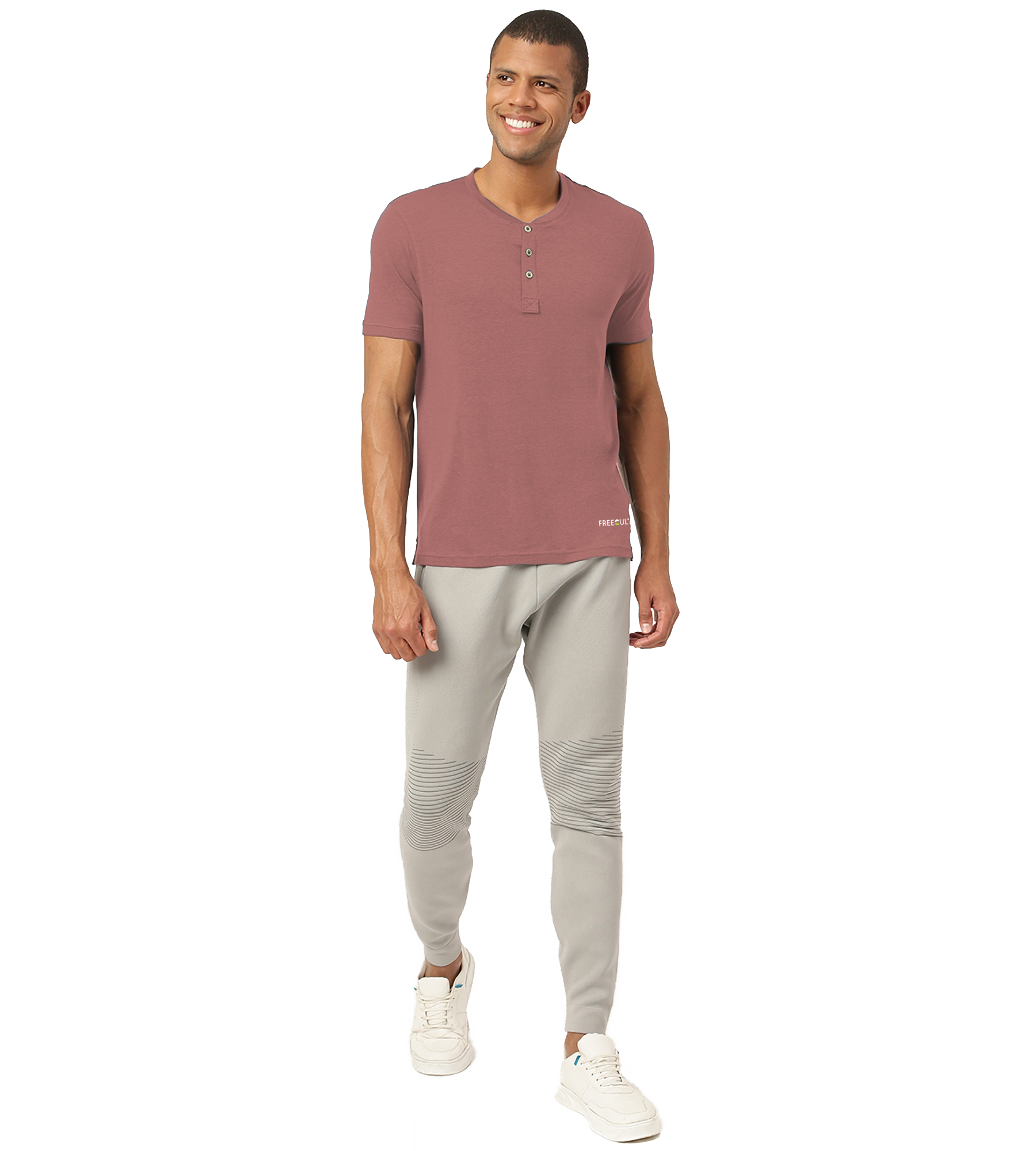 Cuban Peach Henley 2.0 - Half Sleeves (Pack Of 1)