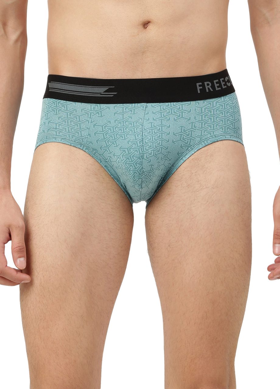 Carbon Martini Blue Men's Anti-Bacterial Micro Modal Printed Brief (Pack of 1)