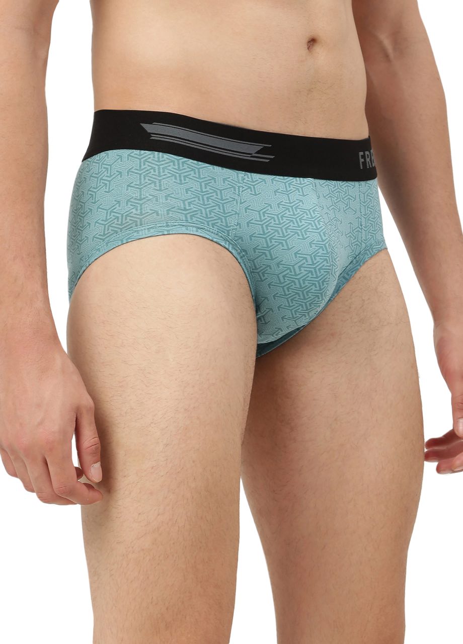 Carbon Martini Blue Men's Anti-Bacterial Micro Modal Printed Brief (Pack of 1)