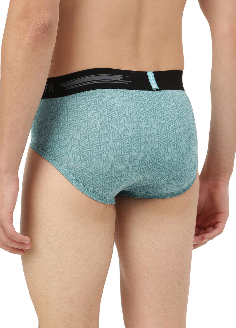 Carbon Martini Blue Men's Anti-Bacterial Micro Modal Printed Brief (Pack of 1)